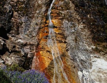 A waterfall in Cordillera Blanca